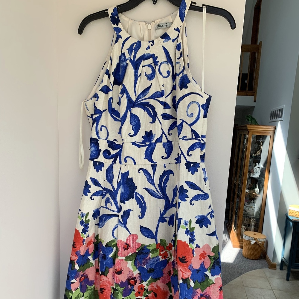 Eliza J High Neck Tea Party Dress